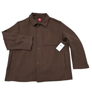 Nike Tech Fleece Shacket Oversized Fit Brown Jacket FZ7566-237 Men's Size Small